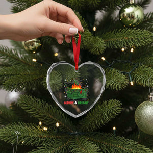 Funny Lil Dumpster Fire Christmas Heart Crystal Glass Ornament Merry And Bright Xmas Tree TS11 Print Your Wear