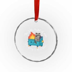 Funny Lil Dumpster Fire Racoon Crystal Glass Ornament This Little Light Of Mine I Am Going To Let It Shine TS11 Print Your Wear