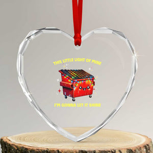 Funny Lil Fire Dumpster Heart Crystal Glass Ornament This Little Light Of Mine I'm Gonna Let It Shine TS11 Transparent Glass 3'' Heart Print Your Wear