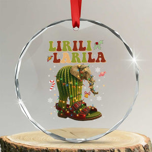 Funny Lirili Larila Italian Brainrot Meme Crystal Glass Ornament Christmas Gift TS12 Transparent Glass 3'' Circle Print Your Wear