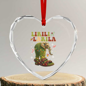Funny Lirili Larila Italian Brainrot Meme Heart Crystal Glass Ornament Christmas Gift TS12 Transparent Glass 3'' Heart Print Your Wear