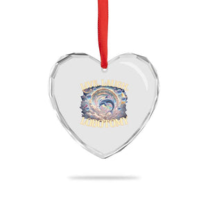 Funny Live Laugh Lobotomy Heart Crystal Glass Ornament Dolphin Meme Silly Unhinged Joke TS11 Print Your Wear