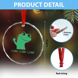 Funny Lizard Lizard Lizard Crystal Glass Ornament Weirdcore Gecko Reptile Meme TS02 Print Your Wear