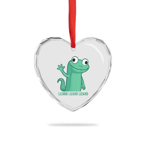 Funny Lizard Lizard Lizard Heart Crystal Glass Ornament Cute Gecko Reptile Meme TS02 Print Your Wear
