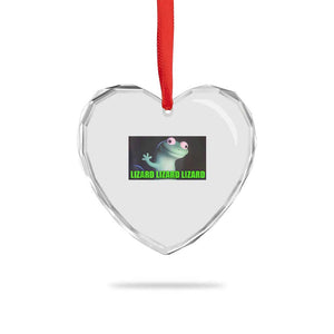 Funny Lizard Lizard Lizard Heart Crystal Glass Ornament Weirdcore Gecko Meme TS02 Print Your Wear