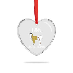 Funny Llama Just Killed a Man Heart Crystal Glass Ornament Animal Pun Internet Meme TS02 Print Your Wear