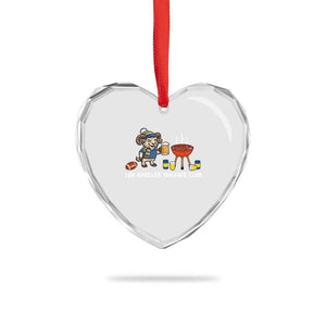 Funny Los Angeles Tailgate Club Heart Crystal Glass Ornament Game Day BBQ Ram Fan