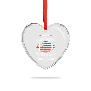 Funny Make Fantasy Football Great Again Heart Crystal Glass Ornament TS10 Print Your Wear