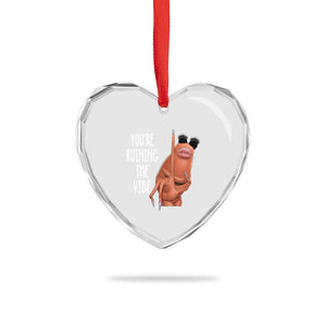 Funny Marcus Heart Crystal Glass Ornament You Are Ruining The Vibe Worm Meme TS11 Print Your Wear
