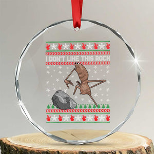 Funny Marcus The Worm Christmas Crystal Glass Ornament I Dont Like This Rock Xmas Meme TS11 Transparent Glass 3'' Circle Print Your Wear