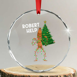 Funny Marcus The Worm Christmas Crystal Glass Ornament Robert Help Xmas Tree TS11 Transparent Glass 3'' Circle Print Your Wear