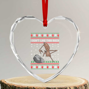Funny Marcus The Worm Christmas Heart Crystal Glass Ornament I Dont Like This Rock Xmas Meme TS11 Transparent Glass 3'' Heart Print Your Wear