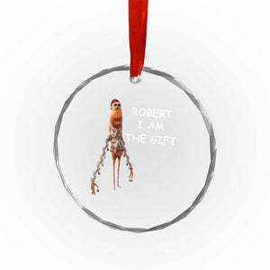 Funny Marcus the Worm in Ugly Christmas Sweater Crystal Glass Ornament Robert I Am the Gift Meme Holiday Humor TS02 Print Your Wear