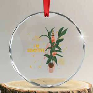 Funny Marcus The Worm New Year Crystal Glass Ornament I Am Sensitive NYE Party Firework TS11 Transparent Glass 3'' Circle Print Your Wear