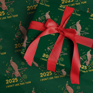 Funny Marcus The Worm New Year Wrapping Paper Roll 2025 I Dont Like This Year Fireworks NYE Party TS11 Green Print Your Wear