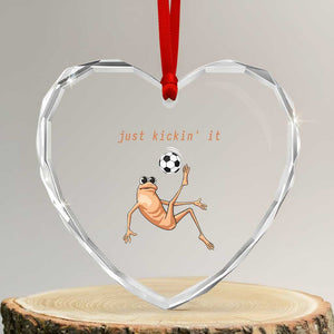 Funny Marcus The Worm Soccer Lover Heart Crystal Glass Ornament Just Kickin It TS12 Transparent Glass 3'' Heart Print Your Wear
