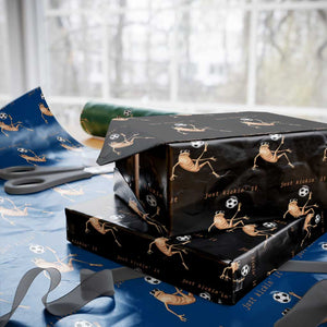 Funny Marcus The Worm Soccer Lover Wrapping Paper Roll Just Kickin It TS12 Black Print Your Wear