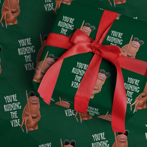 Funny Marcus Wrapping Paper Roll You Are Ruining The Vibe Worm Meme TS11 Green Print Your Wear