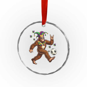 Funny Mardi Gras Bigfoot Playing Soccer Crystal Glass Ornament Football Fan Gift TS12 Print Your Wear