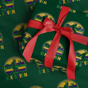 Funny Mardi Gras Bigfoot Wrapping Paper Roll Six Seven Meme TS12 Green Print Your Wear