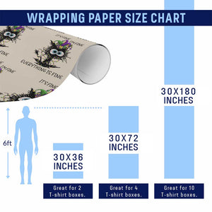 Funny Mardi Gras Cat Wrapping Paper Roll It's Fine I'm Fine Everything Is Fine Jester Hat Beads TS11 Print Your Wear
