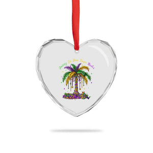 Funny Mardi Gras Coconut Palm Tree Heart Crystal Glass Ornament Laissez Les Bons Temps Rouler Beads Masks TS11 Print Your Wear
