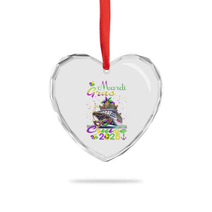 Funny Mardi Gras Cruise 2025 Heart Crystal Glass Ornament Trip New Orleans Family Matching TS11 Print Your Wear