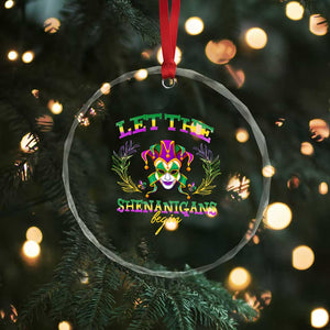 Funny Mardi Gras Crystal Glass Ornament Let The Shenanigans Begin Jester Hat TS11 Print Your Wear