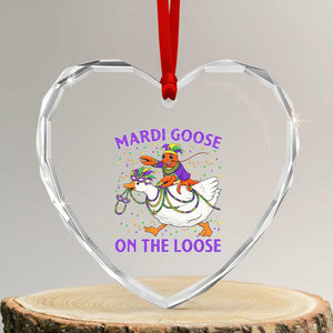Funny Mardi Gras Heart Crystal Glass Ornament Goose Crawfish Carnival Trendy Meme TS14 Transparent Glass 3'' Heart Print Your Wear