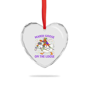 Funny Mardi Gras Heart Crystal Glass Ornament Goose Crawfish Carnival Trendy Meme TS14 Print Your Wear