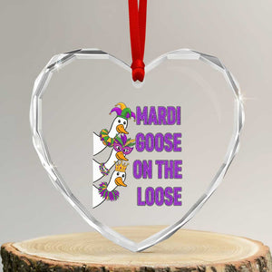Funny Mardi Gras Heart Crystal Glass Ornament Louisiana Carnival Silly Goose Festival TS14 Transparent Glass 3'' Heart Print Your Wear