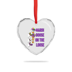 Funny Mardi Gras Heart Crystal Glass Ornament Louisiana Carnival Silly Goose Festival TS14 Print Your Wear