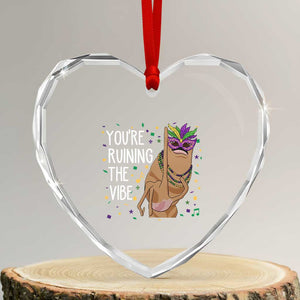 Funny Mardi Gras Heart Crystal Glass Ornament Marcus The Worm Carnival Trendy Meme TS14 Transparent Glass 3'' Heart Print Your Wear