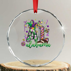 Funny Mardi Gras In Alabama AL Crystal Glass Ornament Moon Pie Jester Hat TS11 Transparent Glass 3'' Circle Print Your Wear
