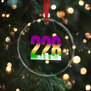Funny Mardi Gras In Biloxi Mississippi Crystal Glass Ornament 228 Skyline Area Code TS11 Print Your Wear