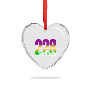 Funny Mardi Gras In Biloxi Mississippi Heart Crystal Glass Ornament 228 Skyline Area Code TS11 Print Your Wear
