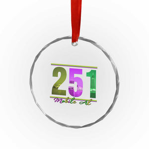 Funny Mardi Gras In Mobile Alabama 251 Crystal Glass Ornament Skyline Area Code TS11 Print Your Wear