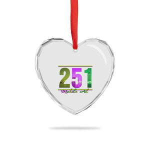 Funny Mardi Gras In Mobile Alabama 251 Heart Crystal Glass Ornament Skyline Area Code TS11 Print Your Wear