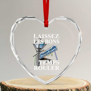 Funny Mardi Gras Laissez Les Bons Temps Rouler Heart Crystal Glass Ornament Bourbon Street Sign TS11 Transparent Glass 3'' Heart Print Your Wear