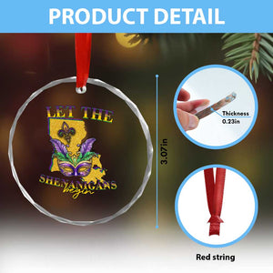 Funny Mardi Gras Let The Shenanigans Begin Crystal Glass Ornament Louisiana Map TS11 Print Your Wear