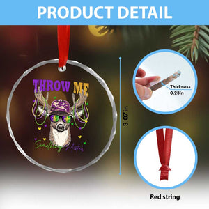 Funny Mardi Gras Mississippi Deer Crystal Glass Ornament Throw Me Something Mister Beads TS11 Print Your Wear