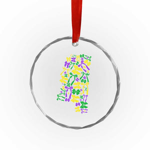 Funny Mardi Gras Mississippi Map Coquette Bow Crystal Glass Ornament TS11 Print Your Wear