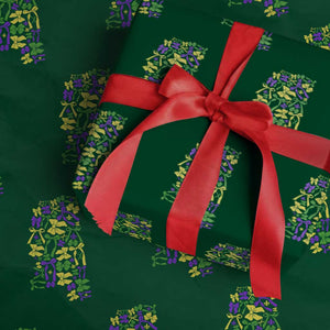 Funny Mardi Gras Mississippi Map Coquette Bow Wrapping Paper Roll TS11 Green Print Your Wear