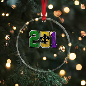 Funny Mardi Gras Mobile Alabama Crystal Glass Ornament 251 Area Code Glitter Print Fleur De Lis TS11 Print Your Wear