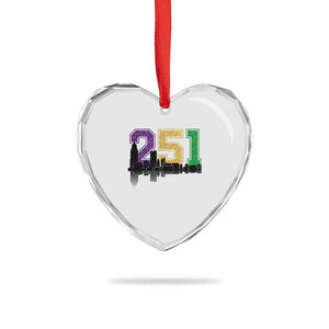 Funny Mardi Gras Mobile Alabama Heart Crystal Glass Ornament 251 Skyline Area Code Glitter Print TS11 Print Your Wear