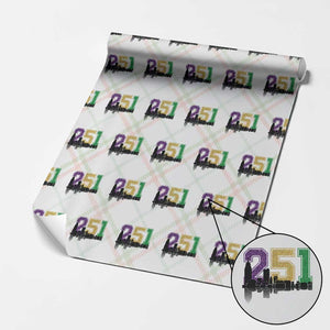 Funny Mardi Gras Mobile Alabama Wrapping Paper Roll 251 Skyline Area Code Glitter Print TS11 Christmas Plaid Print Your Wear