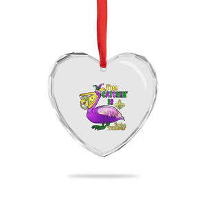 Funny Mardi Gras Pelican Heart Crystal Glass Ornament I'm Catchin' If You're Throwin' Beads Doubloons TS11 Print Your Wear
