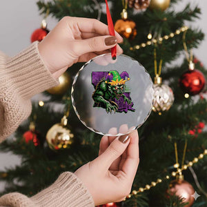 Funny Mardi Gras Rougarou Crystal Glass Ornament Cryptids Of Louisiana Jester Hat TS11 Print Your Wear