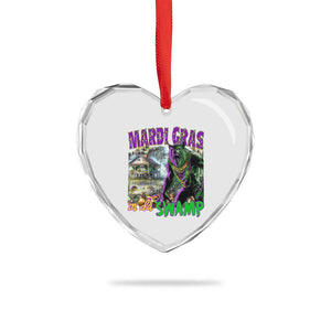 Funny Mardi Gras Rougarou Heart Crystal Glass Ornament Mardi Gras In Da Swamp Cryptids Of Louisiana TS11 Print Your Wear