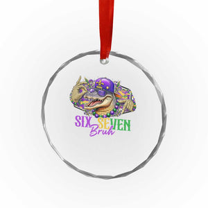 Funny Mardi Gras Six Seven Bruh Crystal Glass Ornament 67 Meme Mardigator Alligator TS11 Print Your Wear